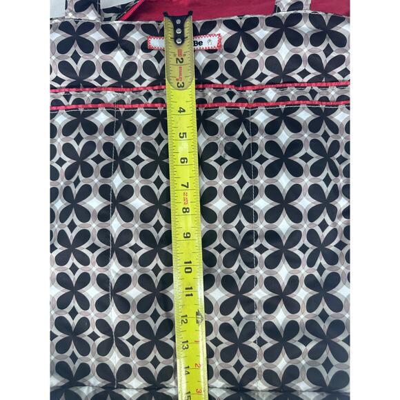 Ju Ju Be Black and Red Tote Diaper Bag Weekender Pockets Large Travel Bag - Picture 9 of 11